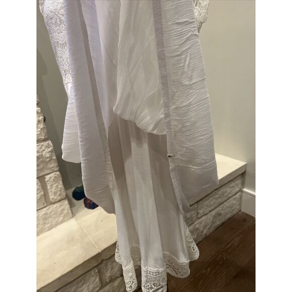Women's Volcom Edwardian Cactus Flower Dress Sz M NEW White Floral Lace W/ Slip - Picture 5 of 9